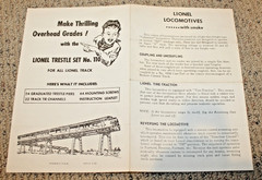 Lionel Postwar #237 Scout Steam Locomotive Instruction Sheet #237-11 4-65