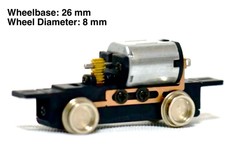 N/HOn30/HOe/009 Gauge 0-4-0 Locomotive Power Drive Chassis 26mm/8mm H0e Engine