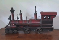 Vtg Leonardo Luna Toy Locomotive Handcrafted Folk Art Wood Metal 24”
