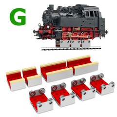 4 X G SCALE ROLLERS W/WHEEL CLEANING ACCESSORIES FOR MODEL TRAIN