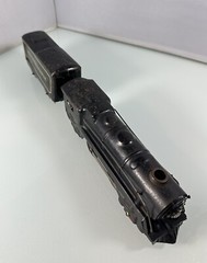 Marx Prewar Tin Train Locomotive and Pennsylvania Tender Black Pressed Metal Set