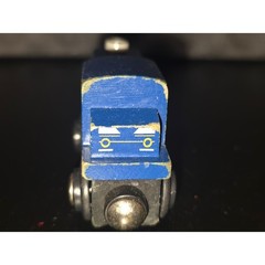 Blue Wooden Diesel Switcher Locomotive Magnetic Train Engine Toy