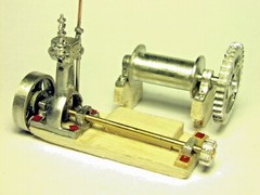 O/On30 Working Locomotive Winch Kit: 40 Piece Metal Kit makes two Steam Winches!