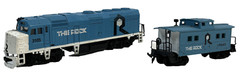 THE ROCK. BLUE & Caboose LOCOMOTIVE 3105 HO