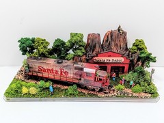 Santa Fe 3500 Diesel Locomotive Model Railroad Custom Diorama Display HO Scale