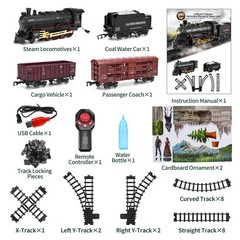JONEALA Train Set with Remote Control,Electric Track Around Large