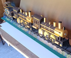 New Bright Gold Rush G Scale Steam Locomotive Black Gold 4-6-0 Model Train