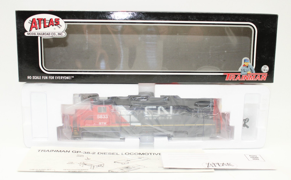 Atlas HO GTW CN Canadian National GP38-2 Diesel Locomotive #5833 NOS DCC Ready