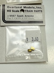 HO scale locomotive PARTS brass Overland Model 9567 Spark Arrestor C&NW F/FP Lot