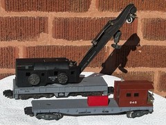 American Flyer 944 Industrial Brownhoist Train Crane Car + 945 Work Caboose Car
