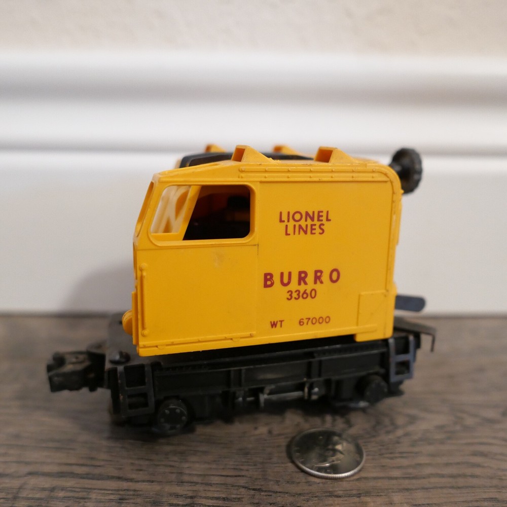 Lionel 3360 Yellow O Gauge Burro Crane Self Propelled Locomotive Engine Only