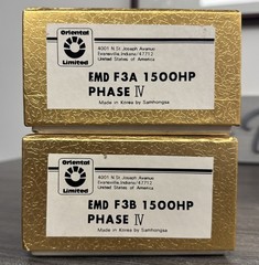 Oriental Limited HO Brass EMD F3AB 1500HP Phase IV Diesel Set Unpainted & Tested