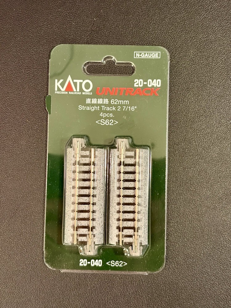 N Scale KATO 20-040 Straight Track 27/16″ NIB