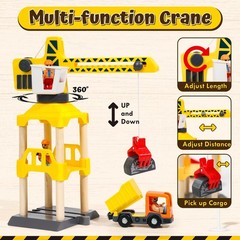 Lehoo Castle 68PCS Wooden Train 27 cm (W) x 33.8 (L) x 9 (H), Yellow