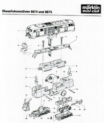 Z Marklin 8875 DB BR Class 216 Diesel Loco (tested) #4 jewel case