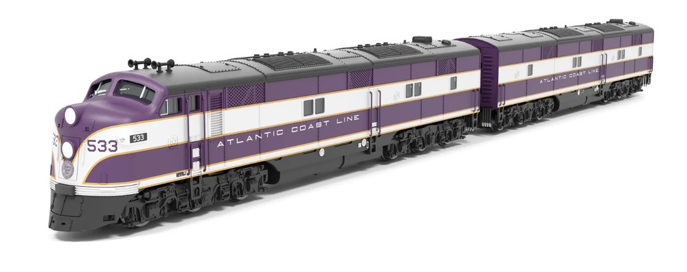 Broadway N-Scale 8760 EMD E7 A/B, ACL 533 / 760B, Purple & Silver, A-unit