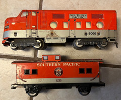 From estate-Marx brand Locomotive/engine and caboose-Southern Pacific RR