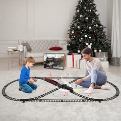JONEALA Train Set with Remote Control,Electric Track Around Large
