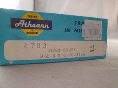 ATHEARN 4783 HO SCALE SANTA FE GP-60 DUMMY DIESEL LOCOMOTIVE #3156 used