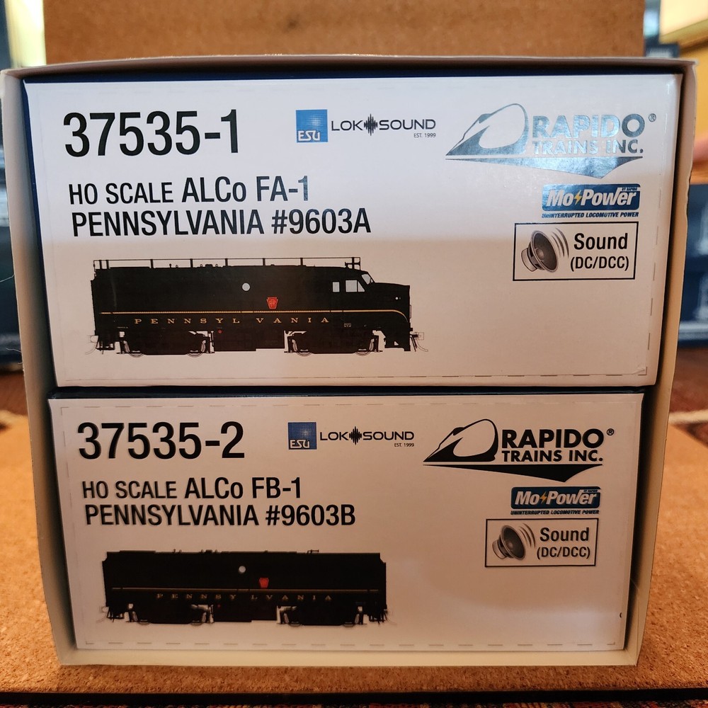 RAPIDO 37535 HO ALCO FA/FB Pennsylvania Railroad 9603A & 9603B ESU DCC & SOUND
