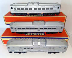 LIONEL O GAUGE 2276W CONVENTION CLASSIC BUDD RDC B&O 3 CAR COMMUTER SET OB
