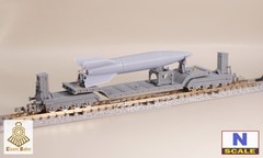 1/160 (N-scale) WWII German V2 Rocket on Heavy flat wagon /w wheels resin kit