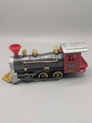 Vintage ToySmith 7042 Pull Back Train Locomotive Toy Red And Black WORKS