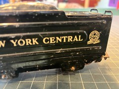 Marx Train MARLINES METAL 951 NYC Wegde TENDER w/Off-White Yellow Letters LOT G