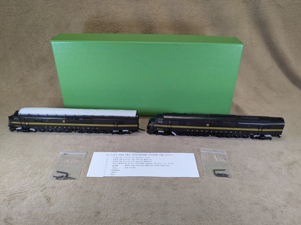Overland Models OMI-6122.1 Train PRR Pennsylvania Centipede 2-Unit Set HO Brass