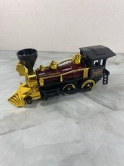 Classic Steam Loco Toy Train Maroon Black Gold Locomotive Plastic 6”