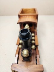 Vintage Wooden Train Candy Holder Handmade 10.5” x 3 1/4” Brown Color