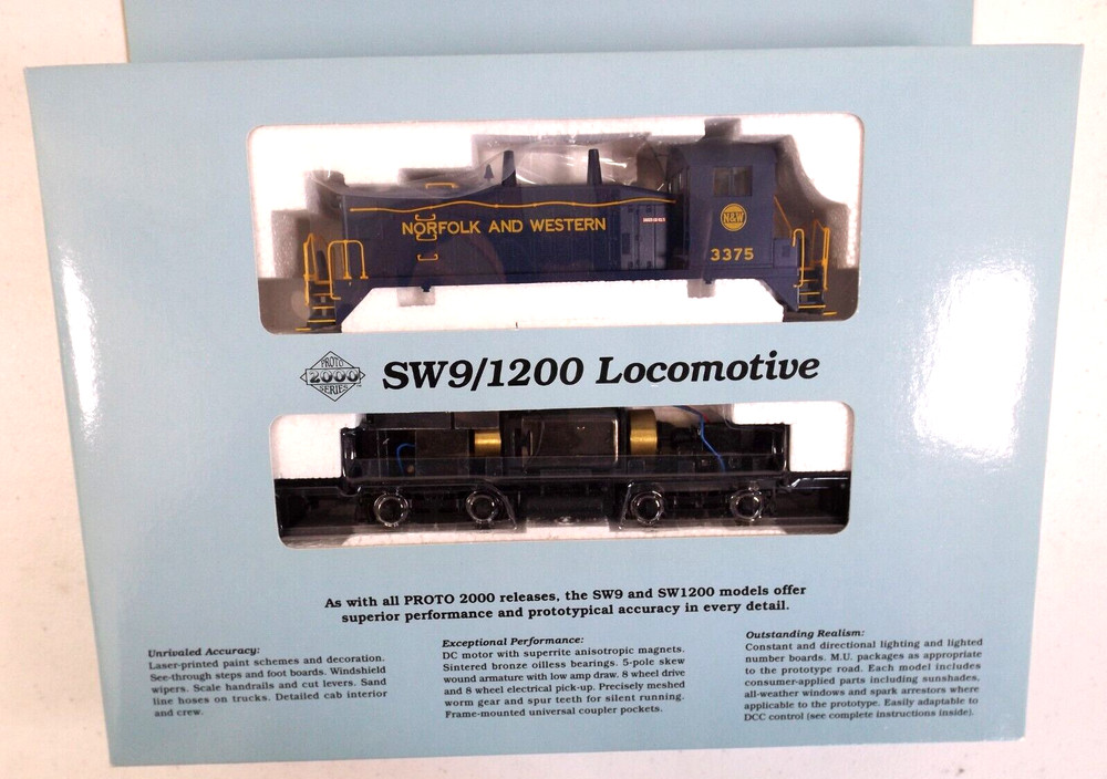 HO Proto 2000 Norfolk & Western SW9/1200 diesel engine in original box (lot 339)