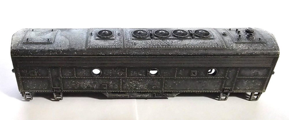 HO Scale – Unmarked/Undecorated Black F7B Locomotive – Shell Only