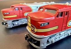 K-Line Santa Fe Alco A-A Diesel Locomotive Set 2126 Powered 2128 Dummy O Gauge