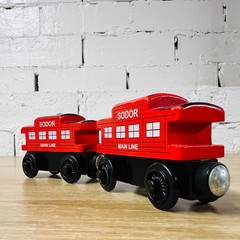 2x Red Sodor Main Line Caboose – Thomas The Tank & Friends Wooden Railway Trains