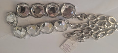 New with tags Lia Sophia large clear crystal strand necklace 18″ length