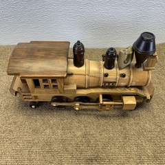 Beautiful Vintage Retro Train Locomotive made of wood and resin