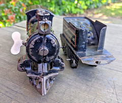 American Flyer Prewar O Gauge Cast Iron Windup #2 Locomotive w/ 120 Tender b2