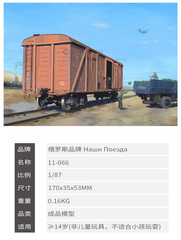 Modimio 11‑066 Boxcar HO 1:87 Soviet Railways USSR Freight Wagon