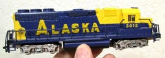 vintage alaska Railroad model train 3015 locomotive bachmann, great decor train