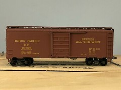 Vintage HO Scale Model Railroad Car Union Pacific Box Sliding Doors U.P. 186028