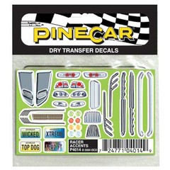 Pinecar Dry Transfer Decals Racer Accents PIN4014 Pinewood Derby & Accys