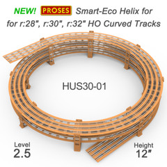HUS30-01 Radius 30″, Height 12″ Helix For R:28″ to R:32″ Tracks (2.5 Levels)
