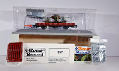 Roco 857 Ltd Edtn 88mm Flak Gun on Flat See Complete Description HO 850 pieces