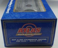 ATLAS ACF 3-BAY CYLINDRICAL HOPPER WABASH #6336-1 0 SCALE NIB TRUE 1/4″ SCALE