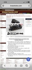 Precision Scale Co O Scale Brass 2-Rail Painted PRR B-6sb w/Slope Back #1871