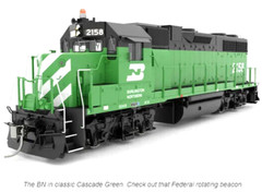 Rapido ~ HO Scale ~ Burlington Northern BN #2164 ~ EMD GP38 ~ DC Version ~ 38030