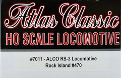 Atlas Classic HO Locomotive #7011 – ALCO RS-3 Rock Island #470 NEW