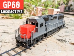 S‑Scale GP60 Locomotive (SP) – Strong Plastic Model w/ Auto Coupler & Bogies