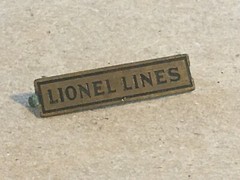 VINTAGE PREWAR 257T 258T 262T LIONEL TRAIN COAL TENDER 1 LIONEL LINES NAME BADGE